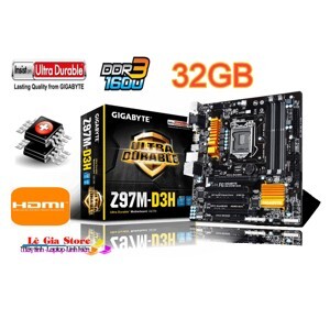 Bo mạch chủ - Mainboard Gigabyte GA-Z97M-D3H - Socket 1150, Intel Z97, 4 x DIMM, Max 32GB, DDR3