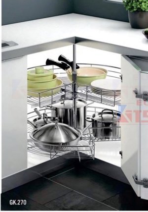 Mâm xoay inox nan bóng mở 3/4 Eurokits GK.270