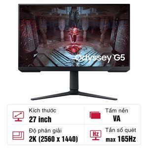 Màn hình gaming Samsung Odyssey G5 G51C LS27CG510EEXXV 27 inch QHD 165Hz