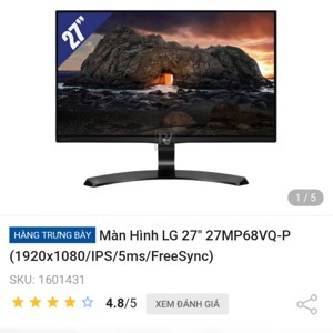 Màn hình máy tính Led LG 27 inch Full HD - Model 27MP68VQ