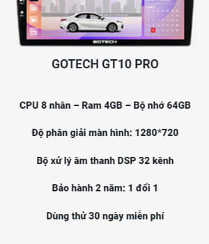 Màn hình ô tô Gotech GT10Pro