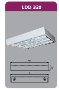 Máng đèn phản quang gắn nổi Duhal LDD320