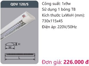 Máng đèn T8 Duhal QDV120S