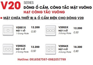 Mặt 4 lỗ và viền đơn trắng LiOA V20S4X