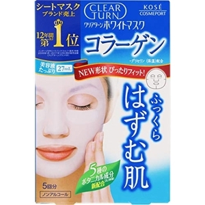 Mặt nạ dưỡng da Kose Clearturn White Mask Collagen Nhật Bản 5 miếng