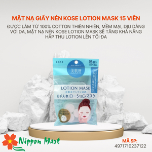 Mặt nạ viên nén Kose Lotion Mask 15 viên