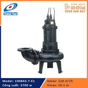 Máy bơm chìm hút nước thải cánh kín Tsurumi 100B43.7 5HP