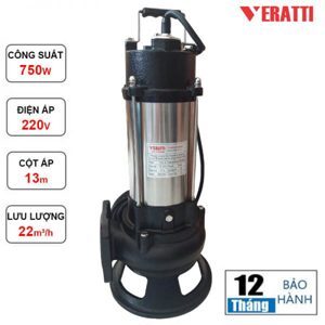 Máy bơm chìm nước thải có phao Veratti VRM22-13-0.75FD 750W