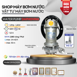 Máy bơm chìm nước thải Daphovina 1.5 hp áp cao