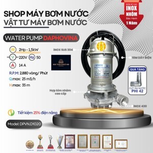 Máy bơm chìm nước thải Daphovina 2 hp áp cao