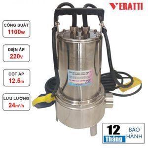 Máy bơm chìm nước thải Veratti VSm-1.1F - 1100W