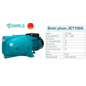 Máy bơm nước Swirls JET100A 0.75KW (1 HP)