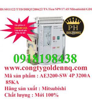 Máy cắt không khí ACB FIX Mitsubishi AE3200-SW - 3200A 85kA 4P