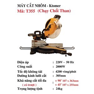 Máy cắt nhôm trượt Ktomer T355