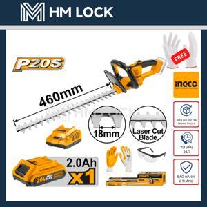 Máy cắt tỉa hàng rào dùng pin Ingco CHTLI20461