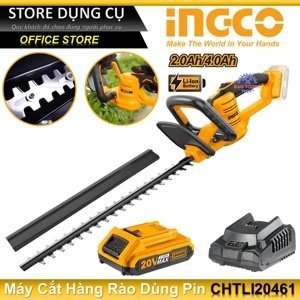 Máy cắt tỉa hàng rào dùng pin Ingco CHTLI20461