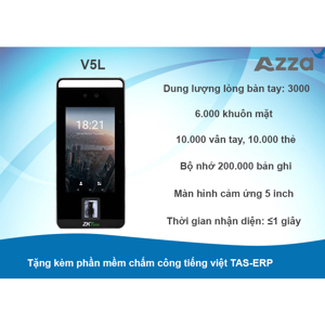 Máy chấm công khuôn mặt ZKTeco SpeedFace-V5L