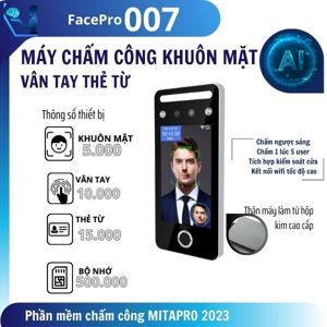 Máy chấm công thẻ cảm ứng và nhận diện khuôn mặt Mita 007