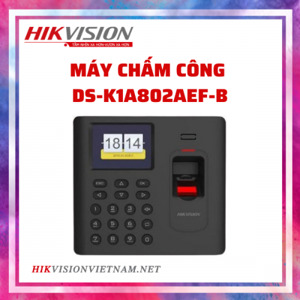 Máy chấm công vân tay, thẻ Hikvision DS-K1A802AEF-B