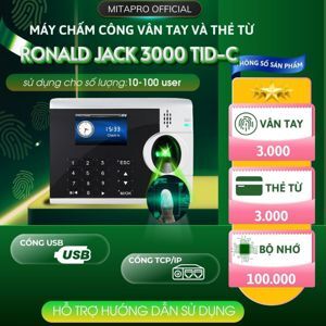 Máy chấm công vân tay và thẻ cảm ứng Ronald Jack 3000TID-C