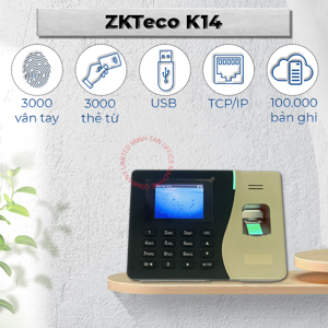 Máy chấm công vân tay thẻ ZKTeco K14