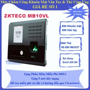 Máy chấm công vân tay và khuôn mặt ZKTeco MB10VL