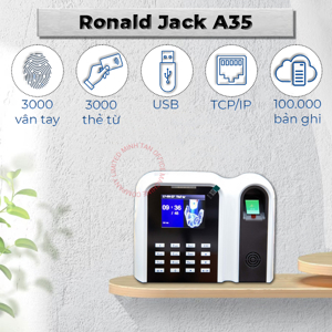 Máy chấm công vân tay và thẻ Ronald Jack A35