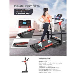 Máy chạy bộ điện gia đình đơn năng Aguri AGT-107L