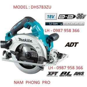 Máy cưa đĩa dùng 2 pin 18V Makita DHS783ZU