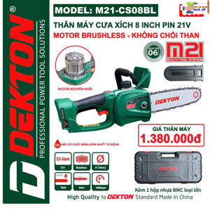 Máy cưa xích dùng pin Dekton M21-CS08BL