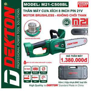 Máy cưa xích dùng pin Dekton M21-CS08BL