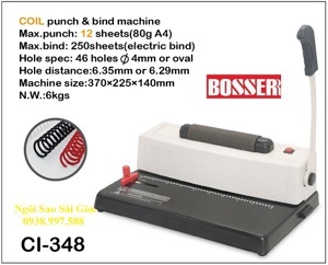 Máy đóng sách lò xo xoắn ốc Shred-ET Bosser CI-348