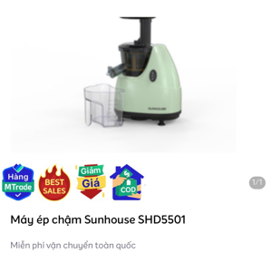 Máy ép chậm Sunhouse SHD5501