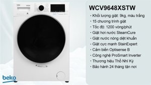 Máy giặt Beko Inverter 9 kg WCV9648XSTW