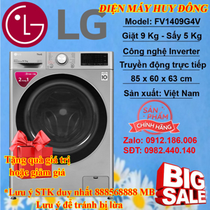 Máy giặt sấy LG Inverter 9 kg FV1409G4V