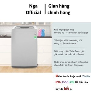 Máy giặt LG Inverter 8 kg T2108VSPM2