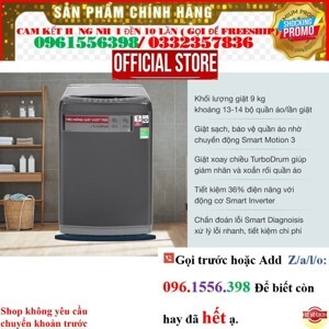 Máy giặt LG Inverter 9 kg T2109VSAB