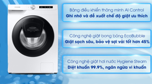 Máy giặt Samsung Addwash Inverter 8.5 kg WW85T554DAW/SV