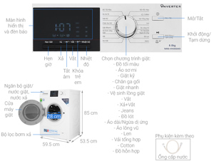Máy giặt TCL Inverter 8 kg TWF80-M14303DA03