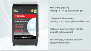 Máy giặt Toshiba lồng đứng Inverter 9 kg AW-DK1000FV