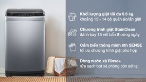 Máy giặt Whirlpool 9.5 kg VWVC9502FS