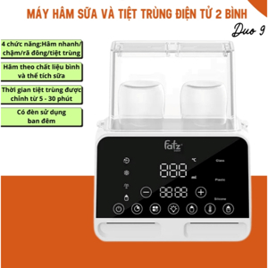 Máy hâm sữa tiệt trùng Fatzbaby DUO2 FB3223SL - 2 bình điện tử