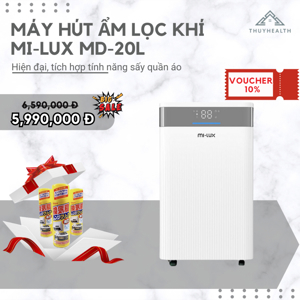 Máy hút ẩm lọc không khí Mi-lux MD-20L