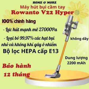 Máy hút bụi cầm tay không dây Rowanto V22 Hyper Detect