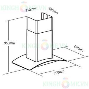 Máy hút khói khử mùi Grasso GS-36I-700