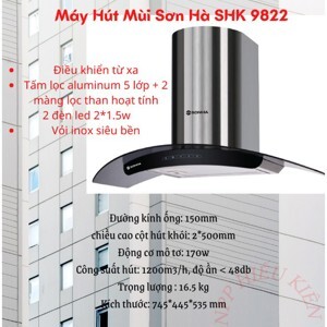 Máy hút mùi Sơn Hà SHK-9822