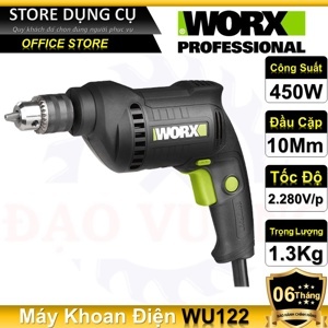 Máy khoan 450W 10mm Worx Green WU122