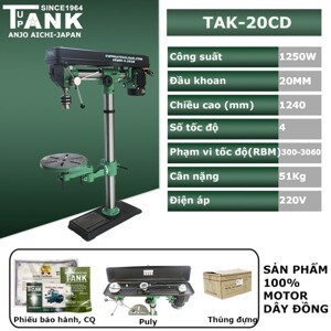 Máy khoan bàn cần dài 1250W Tupank TAK-20CD