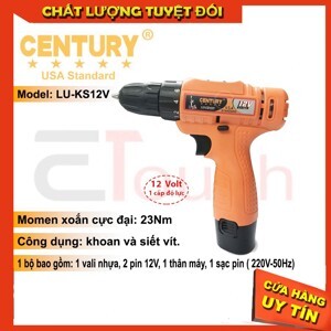 Máy khoan bắt vít dùng pin Century LU-KS12V