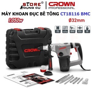 Máy khoan búa 1050W Crown CT18116